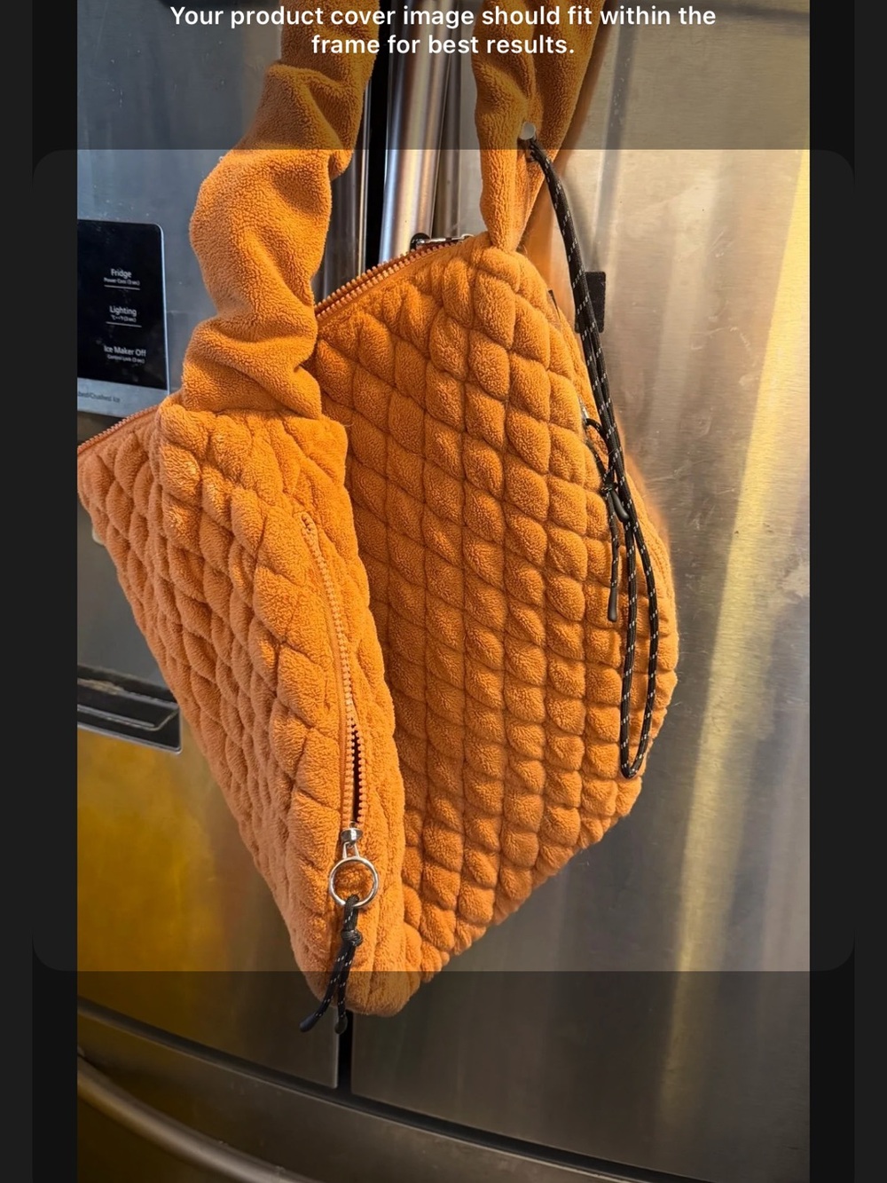 Free People Quilted Plush Shoulder Bag in Burnt Orange